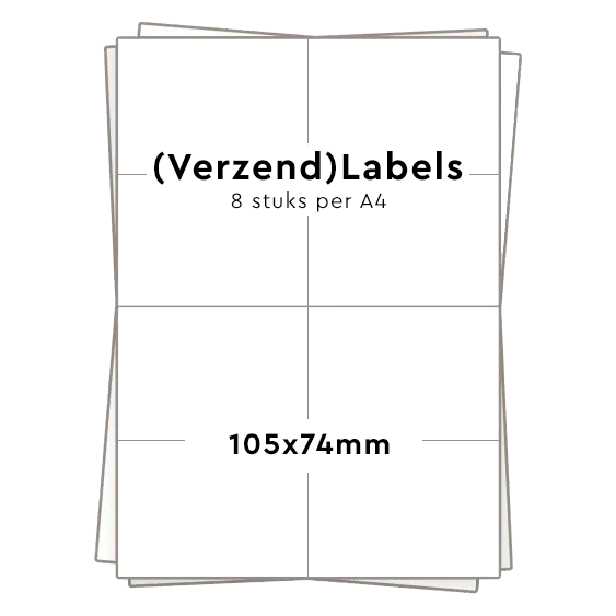 Huismerk 8 stickers per A4 (105x74mm) Top Merken Winkel